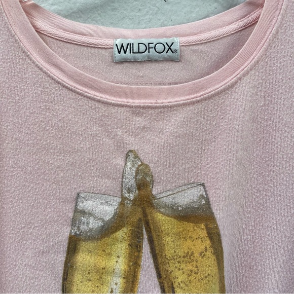 Wildfox Pink Champagne Toast Pullover Jumper Size XS - Picture 4 of 4